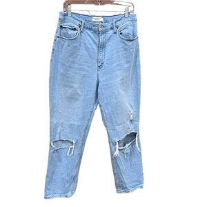 Abercrombie & Fitch Curve Love Ultra High Rise Ankle Straight Jeans Size 31/12